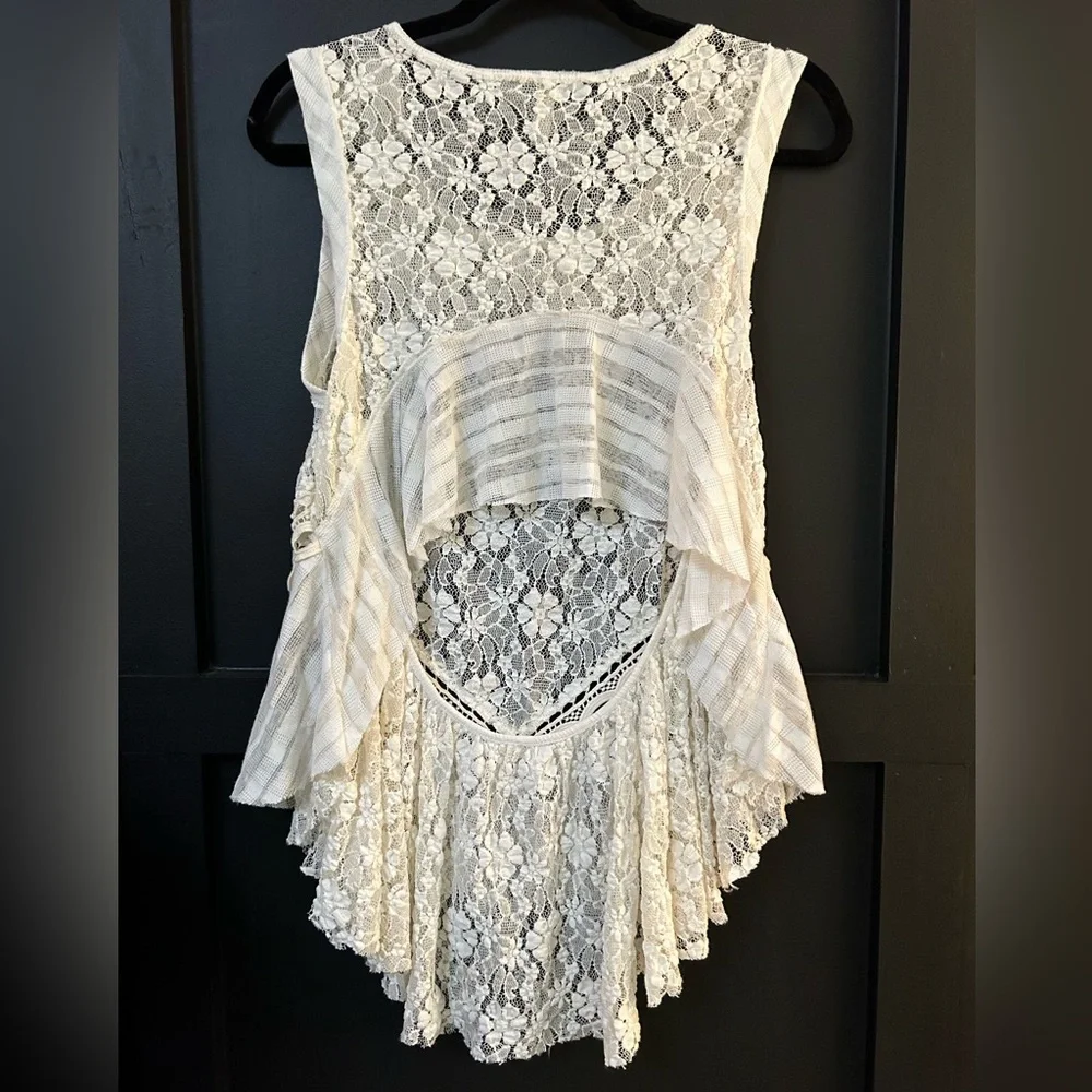 💎Free People dark bloom-lace-open back knit top - Picture 6 of 7